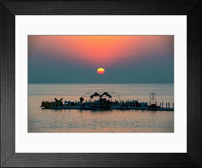 Framed Print : Sunset at the resort island of Nan'ao Island, Shantou City, Guangdong Province, China
