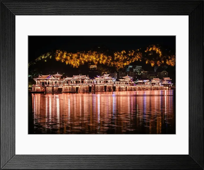 Framed Print : Guangji Bridge at night, built in 1170, one of China's four famous ancient bridges, Chaozhou, Guangdong province, China Framed Print : Guangji Bridge at night, built in 1170, one of China's four famous ancient bridges, Chaozhou, Guangdong province, China