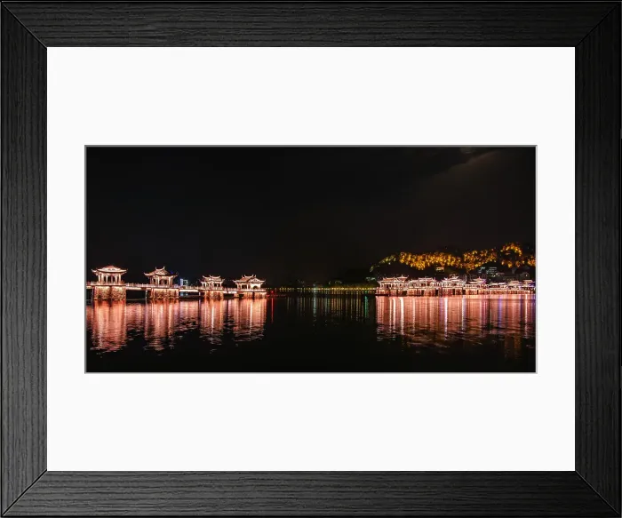 Framed Print : Guangji Bridge at night, built in 1170, one of China's four famous ancient bridges, Chaozhou, Guangdong province, China Framed Print : Guangji Bridge at night, built in 1170, one of China's four famous ancient bridges, Chaozhou, Guangdong province, China
