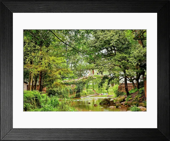 Framed Print : Stone bridge over a river in picturesque 1000 year old Guodong Ancient Village, Wuyi County, Jinhua City, Zhejiang Province, China Framed Print : Stone bridge over a river in picturesque 1000 year old Guodong Ancient Village, Wuyi County, Jinhua City, Zhejiang Province, China