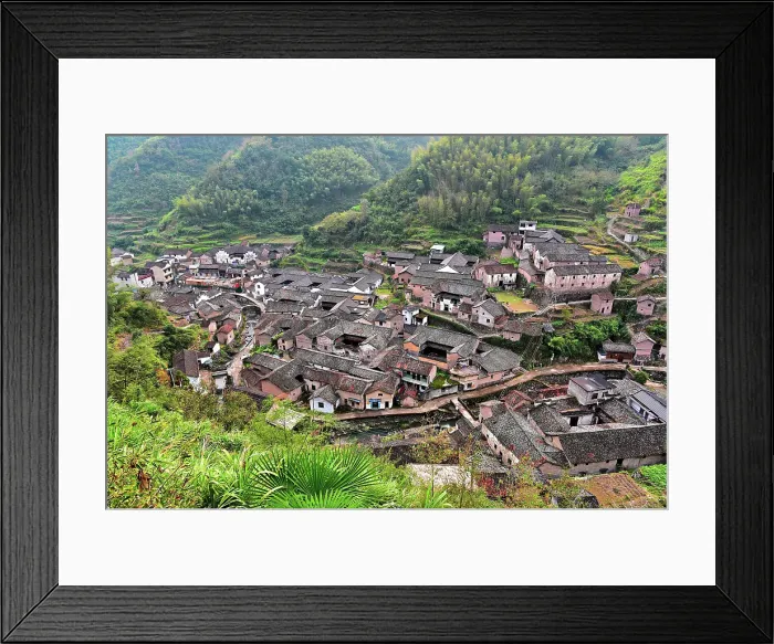 Framed Print : Picturesque Shanxiabao village, 800 years old, Wuyi County, Jinhua City, Zhejiang Province, China Framed Print : Picturesque Shanxiabao village, 800 years old, Wuyi County, Jinhua City, Zhejiang Province, China