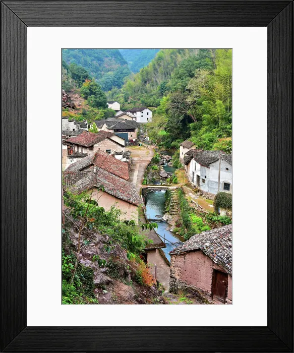 Framed Print : Creek running through the picturesque ancient Shanxiabao village, 800 years old, Wuyi County, Jinhua City, Zhejiang Province, China Framed Print : Creek running through the picturesque ancient Shanxiabao village, 800 years old, Wuyi County, Jinhua City, Zhejiang Province, China