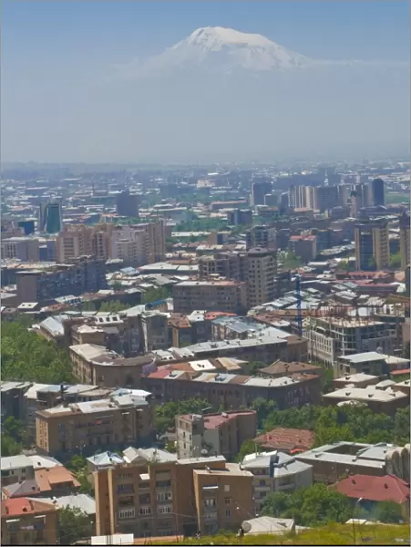 View over the capital city, Yerevan, with Mount Ararat in the distance
