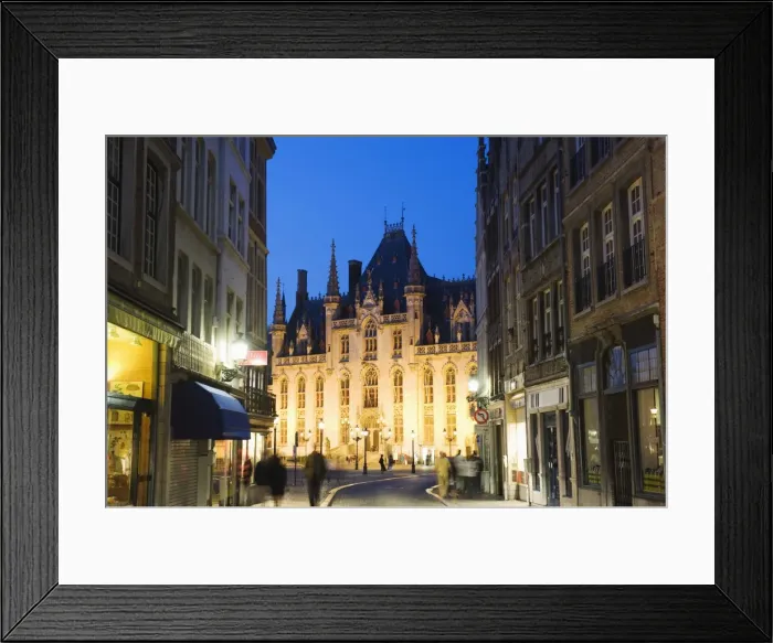 Framed Print : Neo-gothic post office; Market square illuminated at night, old town, UNESCO World Heritage Site Framed Print : Neo-gothic post office; Market square illuminated at night, old town, UNESCO World Heritage Site