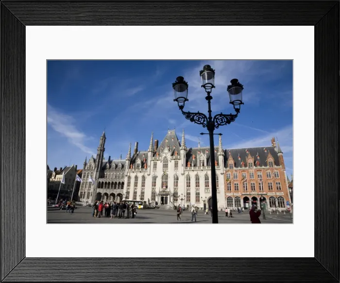 Framed Print : Central Square in Bruges, Belgium, Europe Framed Print : Central Square in Bruges, Belgium, Europe