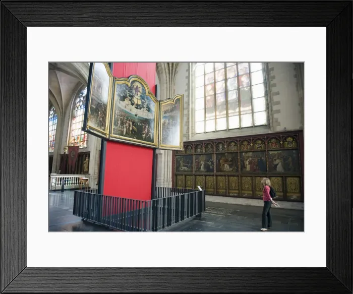 Framed Print : Tourist looking at a canvas by Rubens, in Onze Lieve Vrouwekathedraal, Antwerp Framed Print : Tourist looking at a canvas by Rubens, in Onze Lieve Vrouwekathedraal, Antwerp