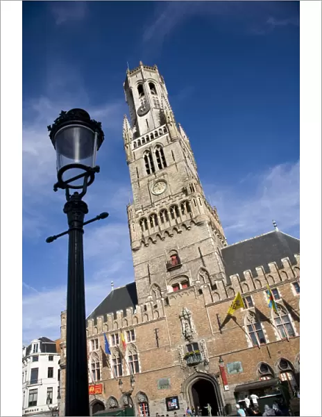 Medieval buildings in Central Square, Bruges, Belgium, Europe