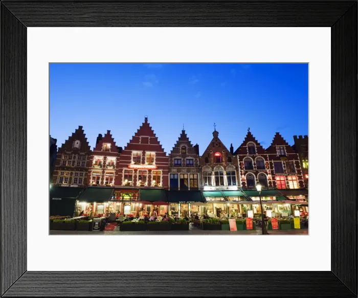 Framed Print : Markt (market square) illuminated at night, Old Town, UNESCO World Heritage Site Framed Print : Markt (market square) illuminated at night, Old Town, UNESCO World Heritage Site