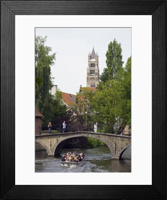 Framed Print : Tourist boat trip on the canal, old town, UNESCO World Heritage Site, Bruges Framed Print : Tourist boat trip on the canal, old town, UNESCO World Heritage Site, Bruges