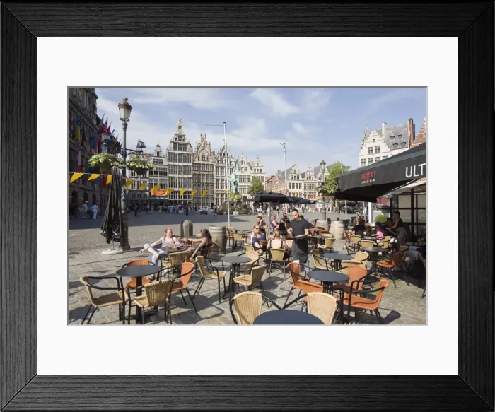 Framed Print : Outdoor cafe, Grote Markt, Antwerp, Flanders, Belgium, Europe Framed Print : Outdoor cafe, Grote Markt, Antwerp, Flanders, Belgium, Europe