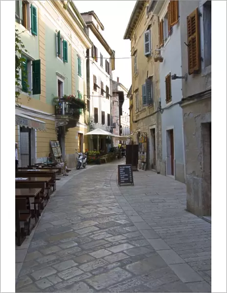 Little alley in Porec, Istria, Croatia, Europe