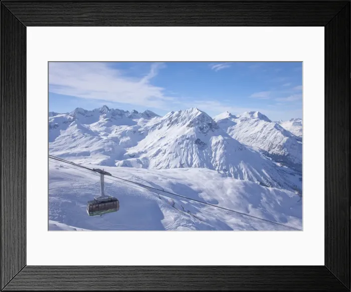 Framed Print : Rufikopf cable car, Stubenbach, Lech, near St. Anton am Arlberg, in winter snow Framed Print : Rufikopf cable car, Stubenbach, Lech, near St. Anton am Arlberg, in winter snow