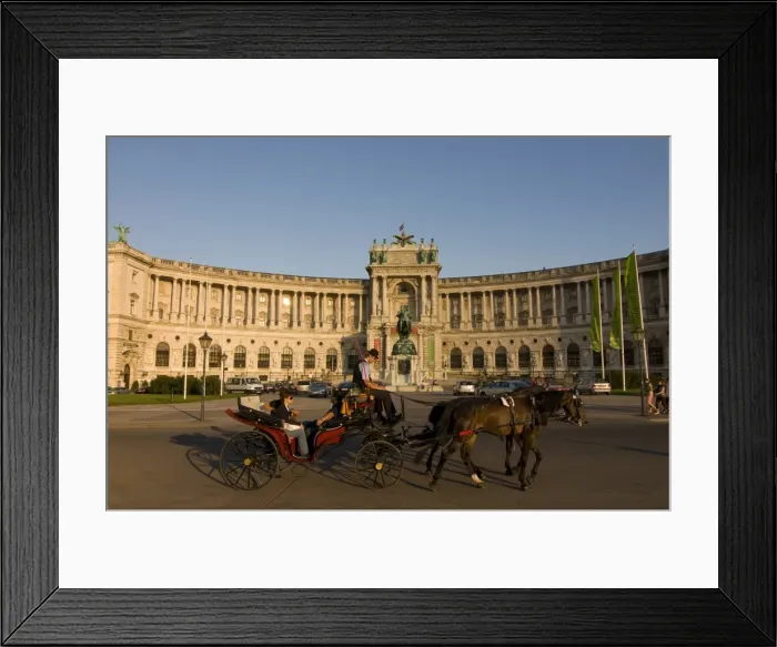 Framed Print : Horse cart in front of the Hofburg Palace on the Heldenplatz, Vienna, Austria, Europe Framed Print : Horse cart in front of the Hofburg Palace on the Heldenplatz, Vienna, Austria, Europe