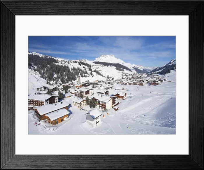 Framed Print : View of Lech from the Rufibahn in winter snow near St. Anton am Arlberg Framed Print : View of Lech from the Rufibahn in winter snow near St. Anton am Arlberg