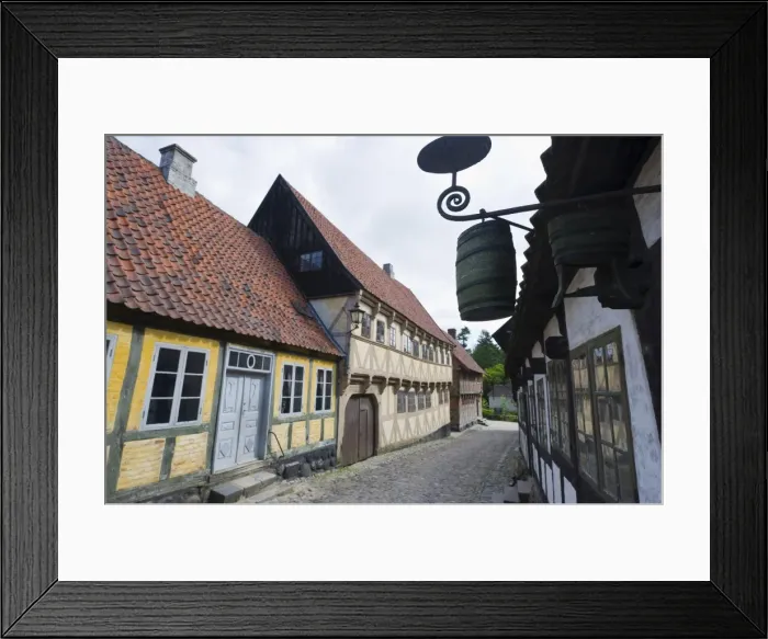 Framed Print : Den Gamle By, The Old Town open air museum, Arhus, Jutland, Denmark, Scandinavia, Europe