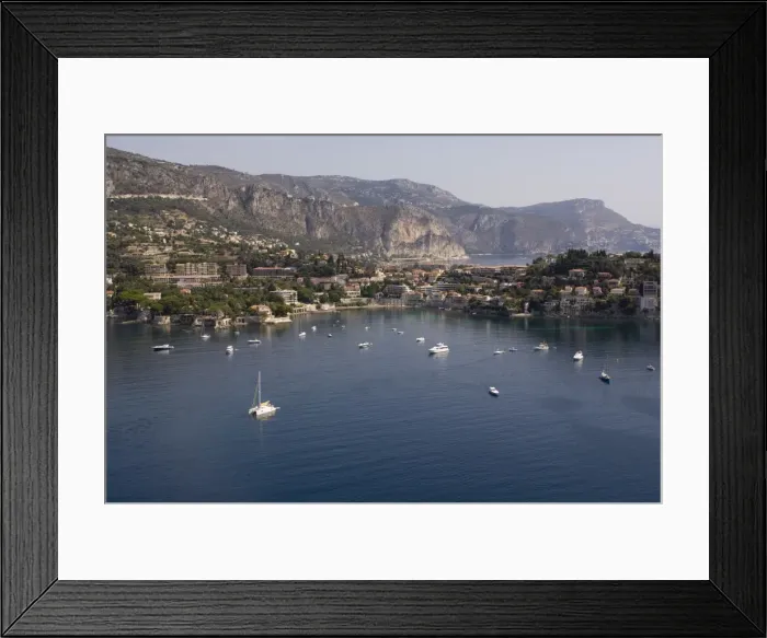 Framed Print : View from helicopter of Villefranche Bay, Alpes-Maritimes, Provence, Cote d Azur Framed Print : View from helicopter of Villefranche Bay, Alpes-Maritimes, Provence, Cote d Azur