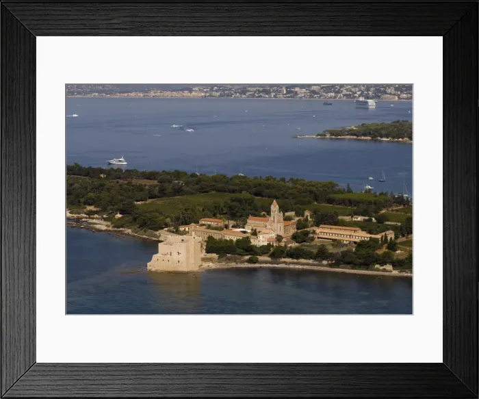 Framed Print : View from helicopter of Lerins Abbey, Ile Saint-Honorat, Iles de Lerins Framed Print : View from helicopter of Lerins Abbey, Ile Saint-Honorat, Iles de Lerins