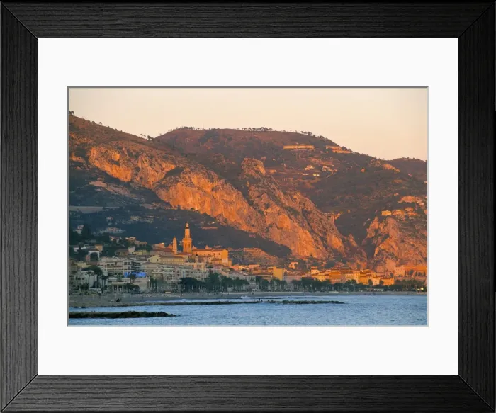 Framed Print : Menton at sunset, Alpes-Maritimes, Cote d Azur, Provence, French Riviera, France, Mediterranean Framed Print : Menton at sunset, Alpes-Maritimes, Cote d Azur, Provence, French Riviera, France, Mediterranean