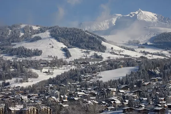 Megeve village in winter, Megeve, Haute Savoie, French Alps, France, Europe