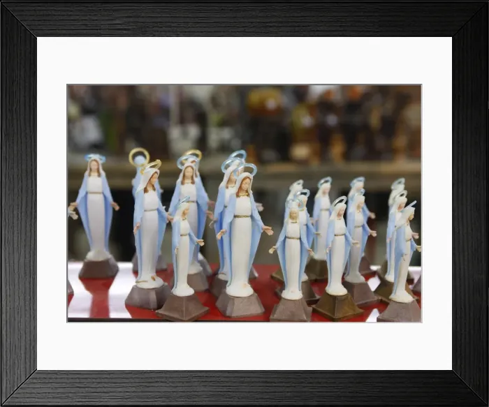 Framed Print : Religious objects for sale at a flea market, Cluses, Haute Savoie, France, Europe Framed Print : Religious objects for sale at a flea market, Cluses, Haute Savoie, France, Europe