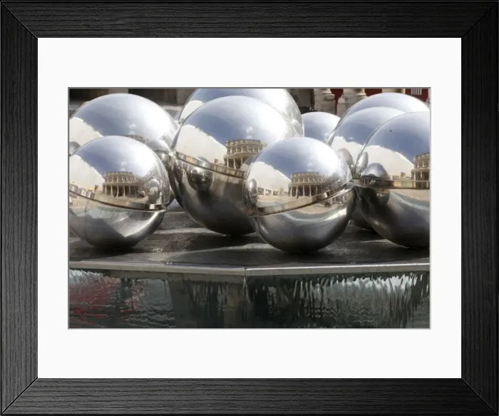 Framed Print : Sculpture fountain by Pol Bury at the Royal Palace, Paris, France, Europe Framed Print : Sculpture fountain by Pol Bury at the Royal Palace, Paris, France, Europe