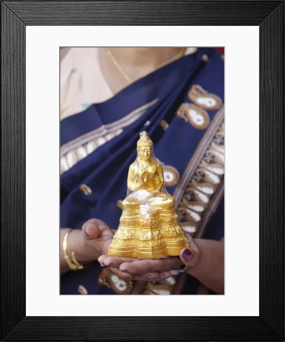Framed Print : Wrapped Buddha statue, Paris, France, Europe Framed Print : Wrapped Buddha statue, Paris, France, Europe