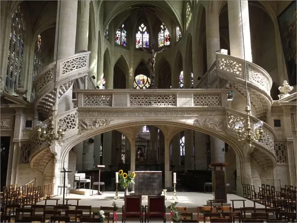 Interior of Saint-Etienne-du-Mont church, Paris, France, Europe