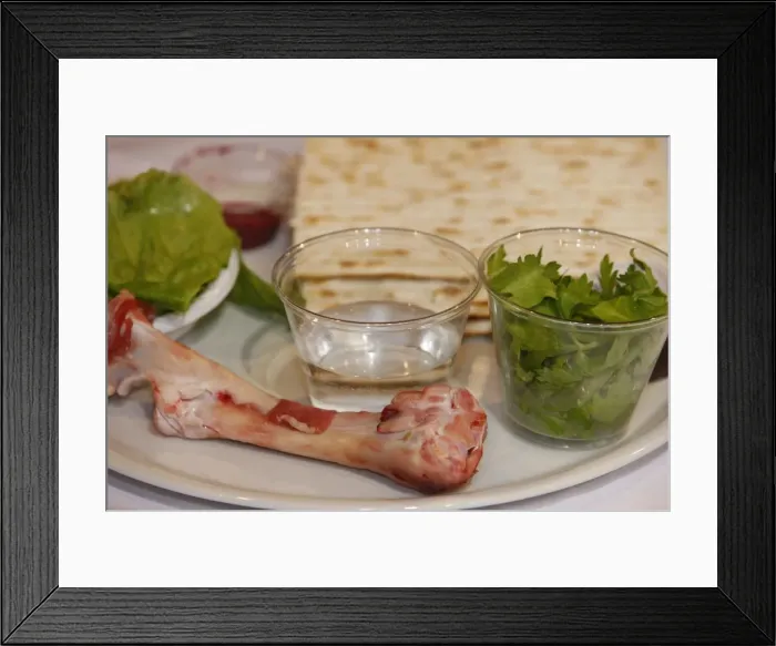 Framed Print : Passover celebration dishes, Paris, France, Europe