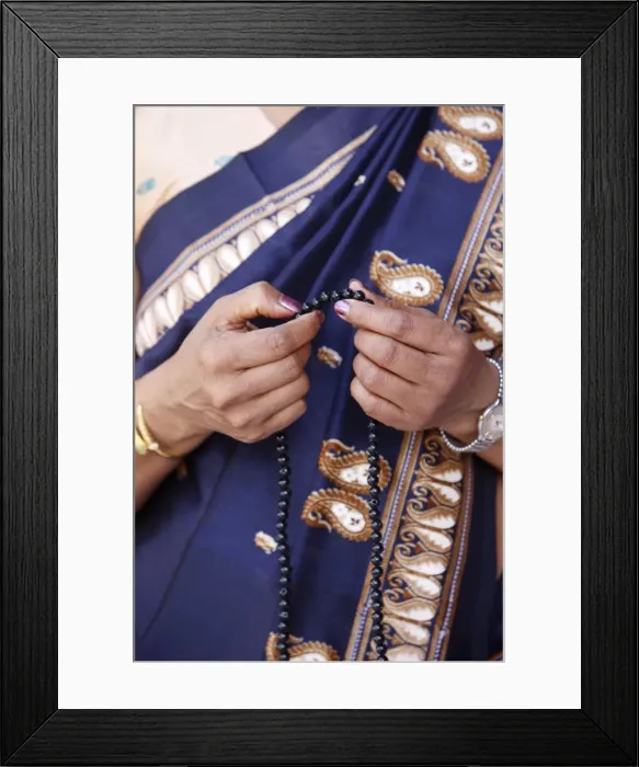 Framed Print : Sri Lankan woman with Buddhist prayer beads, Paris, France, Europe Framed Print : Sri Lankan woman with Buddhist prayer beads, Paris, France, Europe