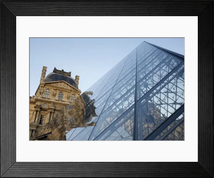 Framed Print : Pyramid designed by Leoh Ming Pei, Louvre Museum, Paris, France, Europe Framed Print : Pyramid designed by Leoh Ming Pei, Louvre Museum, Paris, France, Europe