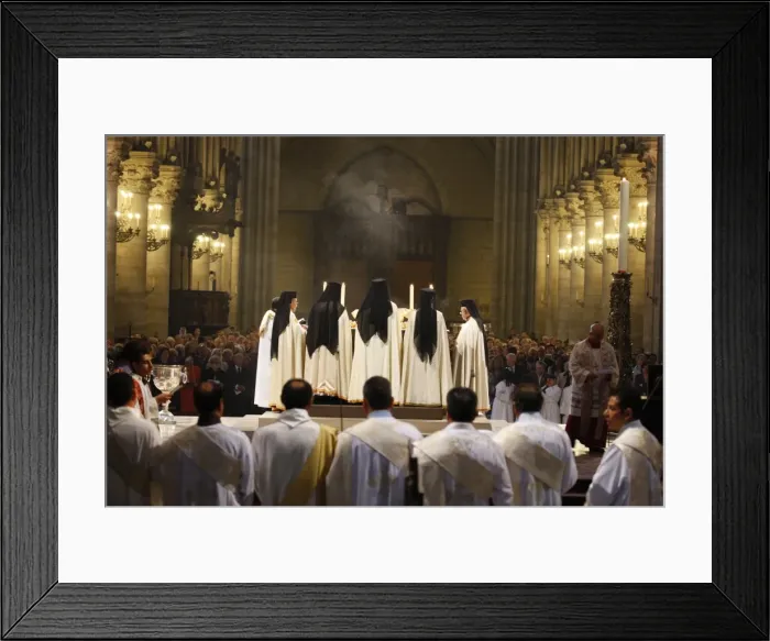 Framed Print : Eastern (Oriental) church yearly mass in Notre Dame cathedral, Paris, France, Europe Framed Print : Eastern (Oriental) church yearly mass in Notre Dame cathedral, Paris, France, Europe