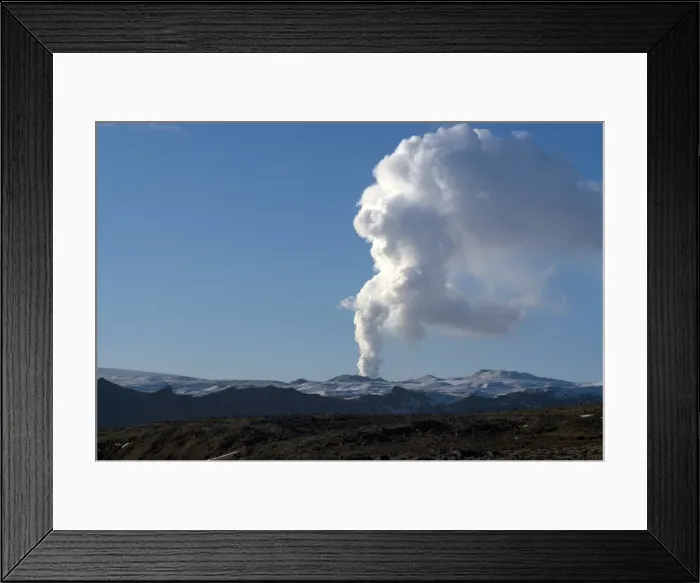 Framed Print : Smoke plume rising over glacier, Eyjafjallajokull volcano, Iceland, Polar Regions Framed Print : Smoke plume rising over glacier, Eyjafjallajokull volcano, Iceland, Polar Regions