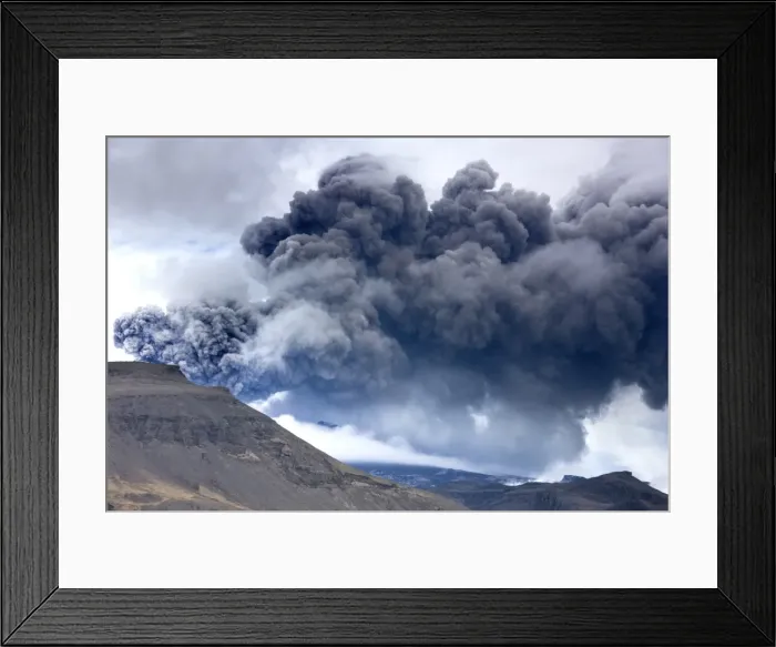 Framed Print : Billowing ash plume of the Eyjafjallajokull eruption, southern area, Iceland Framed Print : Billowing ash plume of the Eyjafjallajokull eruption, southern area, Iceland