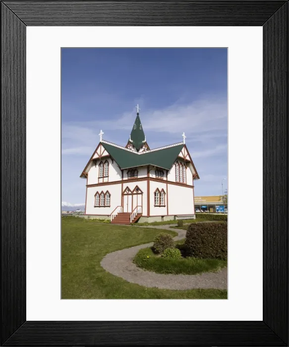 Framed Print : Husavik church, Iceland, Polar Regions Framed Print : Husavik church, Iceland, Polar Regions