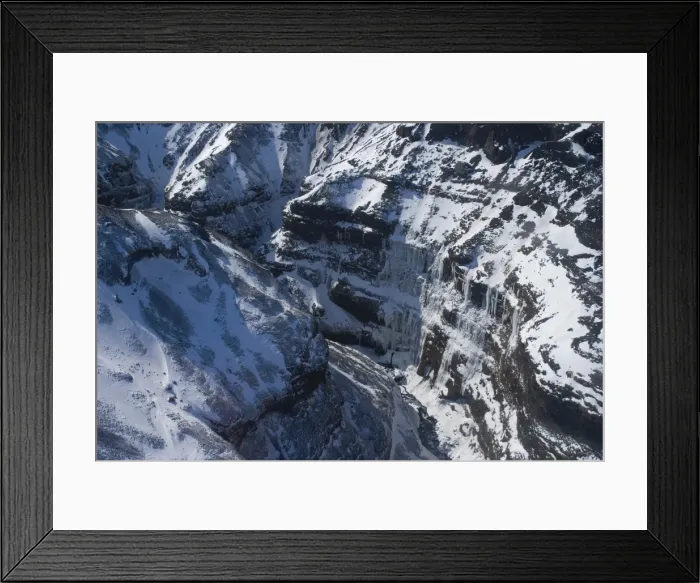 Framed Print : Canyon with frozen waterfalls near Eyjafjallajokull, South Iceland, Iceland Framed Print : Canyon with frozen waterfalls near Eyjafjallajokull, South Iceland, Iceland
