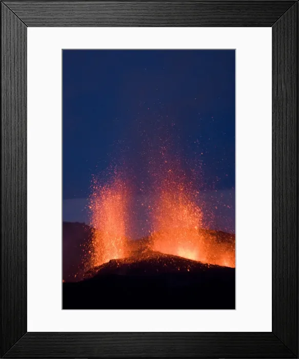 Framed Print : Fountaining lava from Eyjafjallajokull volcano, Iceland, Polar Regions Framed Print : Fountaining lava from Eyjafjallajokull volcano, Iceland, Polar Regions