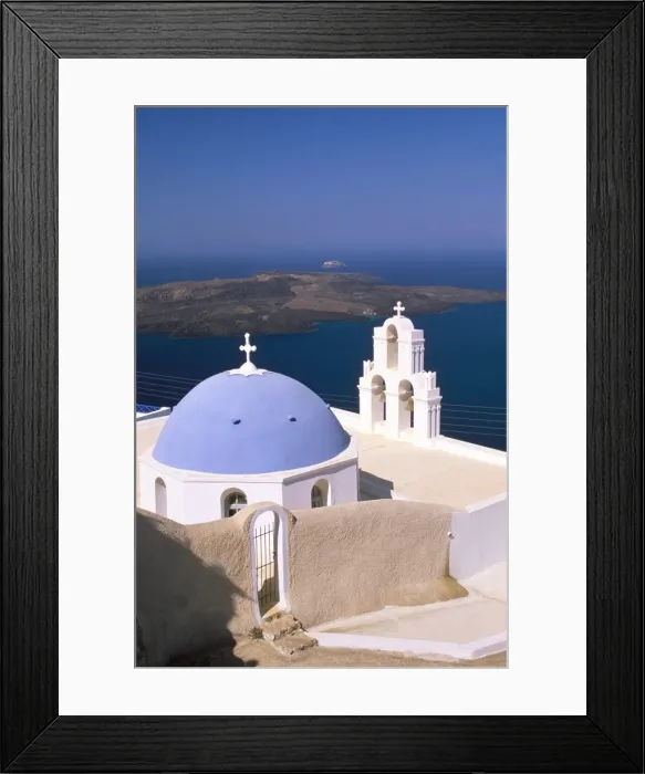 Framed Print : Firostefani, island of Santorini (Thira), Cyclades Islands, Aegean, Greek Islands