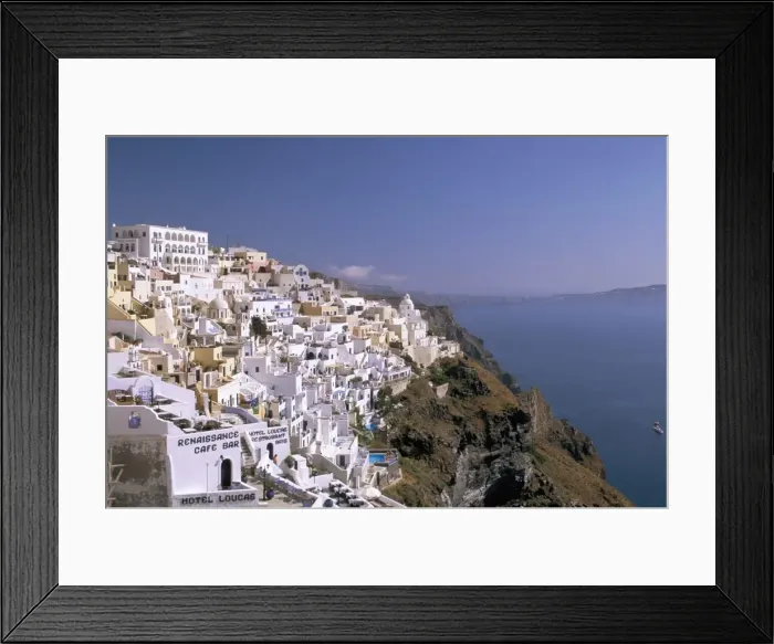 Framed Print : Fira, island of Santorini (Thira), Cyclades Islands, Aegean, Greek Islands