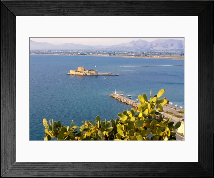Framed Print : View to one of the castles guarding Nafplio, Peloponnese, Greece, Europe Framed Print : View to one of the castles guarding Nafplio, Peloponnese, Greece, Europe