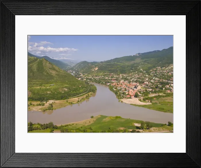 Framed Print : View over the Mtkvari River and Mtskheta, Georgia, Caucasus, Central Asia, Asia Framed Print : View over the Mtkvari River and Mtskheta, Georgia, Caucasus, Central Asia, Asia