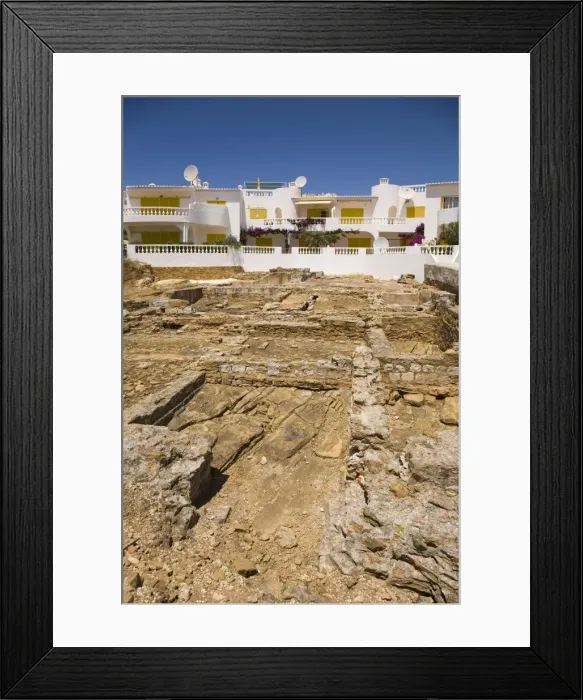 Framed Print : Modern apartments overlook the Roman ruins (the Ruinas Romanas da Luz) at Luz in Lagos Framed Print : Modern apartments overlook the Roman ruins (the Ruinas Romanas da Luz) at Luz in Lagos