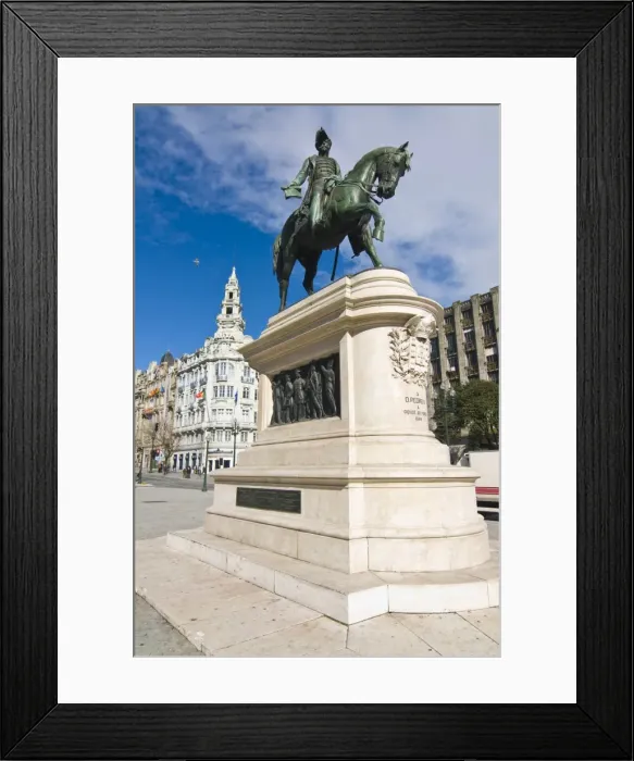 Framed Print : Statue at Praca de Liberdade, Oporto, UNESCO World Heritage Site, Portugal, Europe Framed Print : Statue at Praca de Liberdade, Oporto, UNESCO World Heritage Site, Portugal, Europe