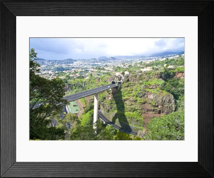 Framed Print : Huge highway bridge above Funchal seen from the Botanical Garden, Madeira Framed Print : Huge highway bridge above Funchal seen from the Botanical Garden, Madeira