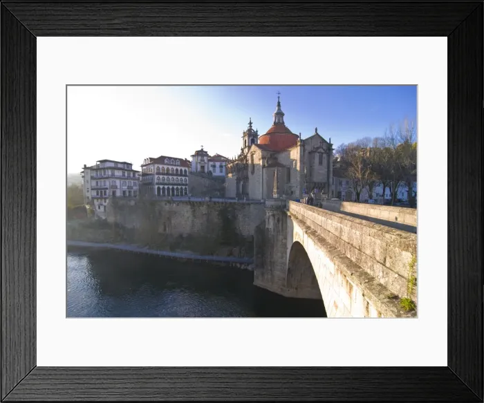 Framed Print : Old bridge leading to the town of Amarante, Portugal, Europe Framed Print : Old bridge leading to the town of Amarante, Portugal, Europe