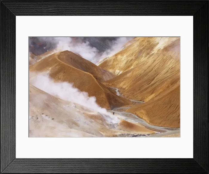 Framed Print : Hikers exploring the very active hot spring area at Kerlingarfjoll, where Kerlingarfjoll Mountains in the interior are a massif of rhyolitic domes rising to 1477m, Iceland Framed Print : Hikers exploring the very active hot spring area at Kerlingarfjoll, where Kerlingarfjoll Mountains in the interior are a massif of rhyolitic domes rising to 1477m, Iceland