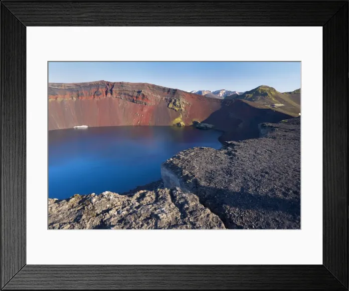 Framed Print : Ljotipollur crater lake in the Landmannalaugar area, Fjallabak region, Iceland Framed Print : Ljotipollur crater lake in the Landmannalaugar area, Fjallabak region, Iceland