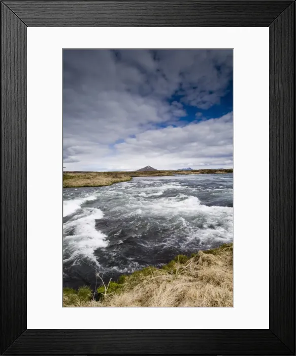 Framed Print : River Laxa flowing out of Lake Myvatn, Skutustaoir near Reykjahlid, Iceland Framed Print : River Laxa flowing out of Lake Myvatn, Skutustaoir near Reykjahlid, Iceland