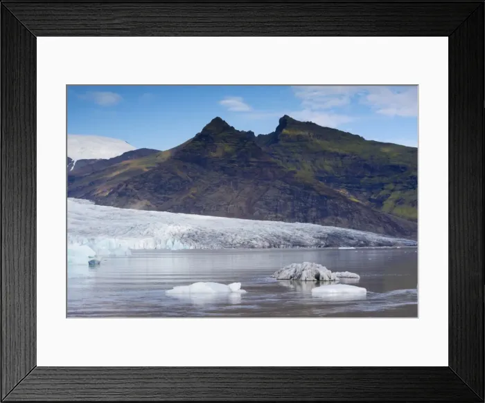 Framed Print : Fjallsarlon glacial lake and Fjallsjokull (Oraefajokull) glacier near Jokulsarlon glacial lagoon Framed Print : Fjallsarlon glacial lake and Fjallsjokull (Oraefajokull) glacier near Jokulsarlon glacial lagoon