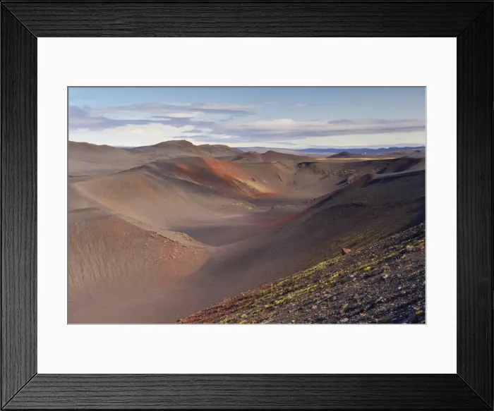 Framed Print : Valagja Gorge, a bright-coloured volcanic fissure north-east of Mount Hekla volcano Framed Print : Valagja Gorge, a bright-coloured volcanic fissure north-east of Mount Hekla volcano