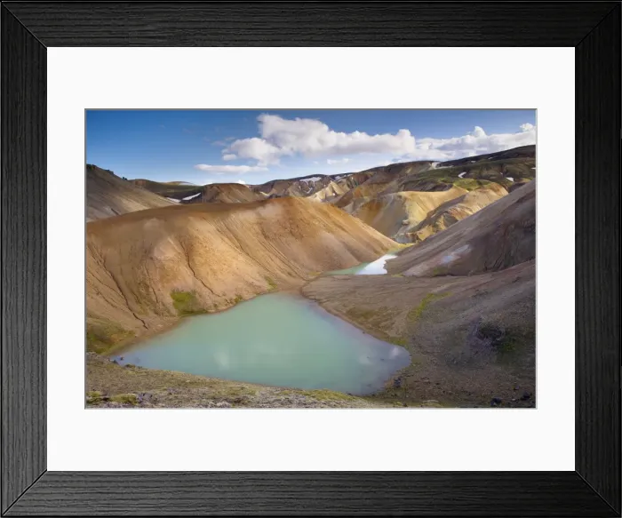 Framed Print : Rhyolite slopes and screes in Graenagil ravine, Landmannalaugar area, Fjallabak region Framed Print : Rhyolite slopes and screes in Graenagil ravine, Landmannalaugar area, Fjallabak region